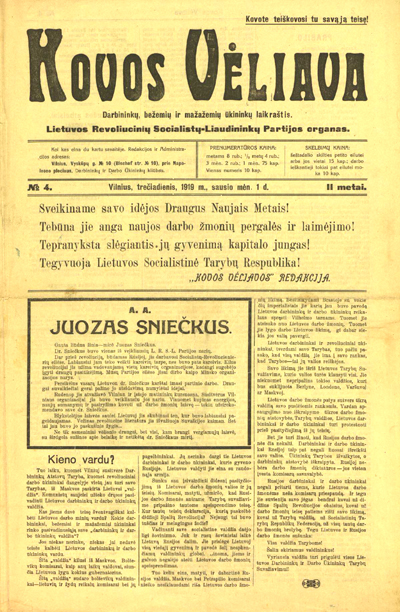kovos veliava 1919 nr 4